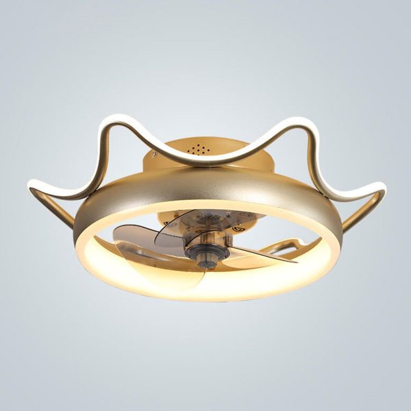 Nordic Light Luxury Round Wrought Iron LED Flush Mount Ceiling Fan Light - Image 21