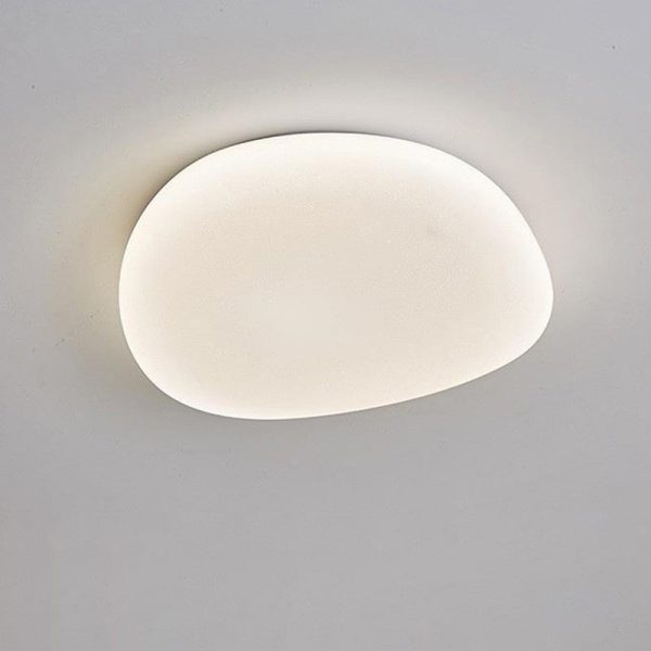 Modern Minimalist Pebble Shape Acrylic Hardware LED Flush Mount Ceiling Light For Bedroom - Image 14
