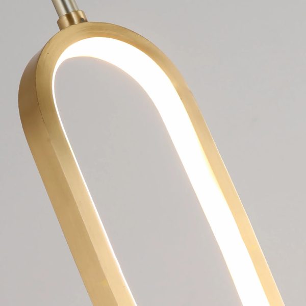 Creative Lotus Flowers Luminous Copper Oval Ring LED Modern Pendant Lights - Image 15