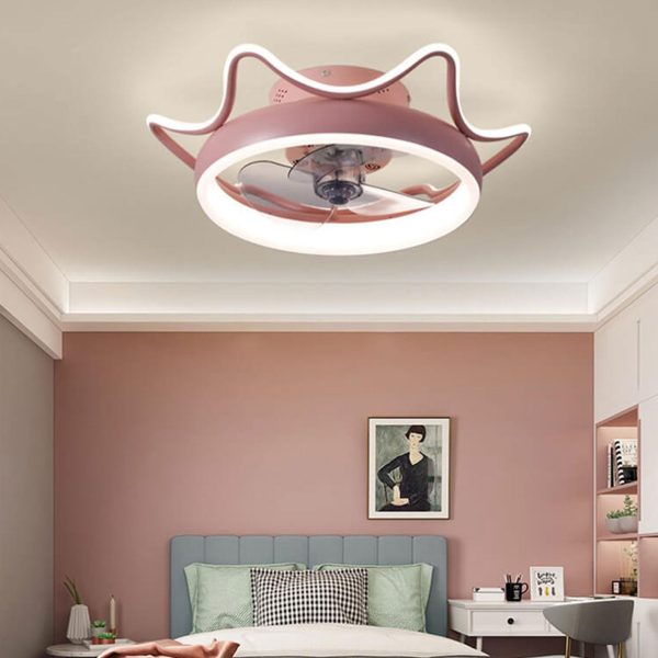 Nordic Light Luxury Round Wrought Iron LED Flush Mount Ceiling Fan Light - Image 22