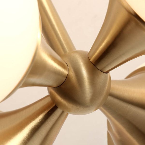 Modern Light Luxury Brass Glass Orb 4-Light Semi-Flush Mount Ceiling Light - Image 9