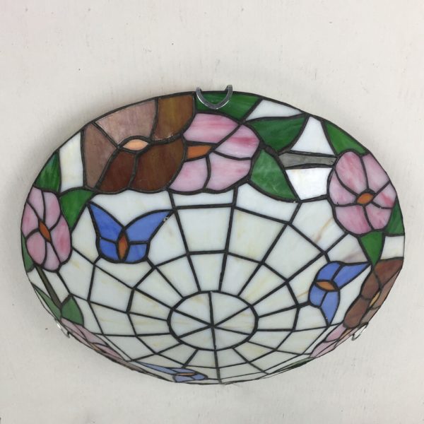 Traditional Tiffany Round Shell Bead Stained Glass 2-Light Flush Mount Ceiling Light For Hallway - Image 19