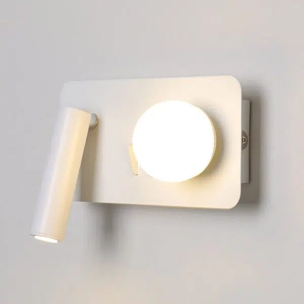 Nordic Minimalist Round/Square Acrylic Iron LED Reading Wall Sconce Lamp - Image 5