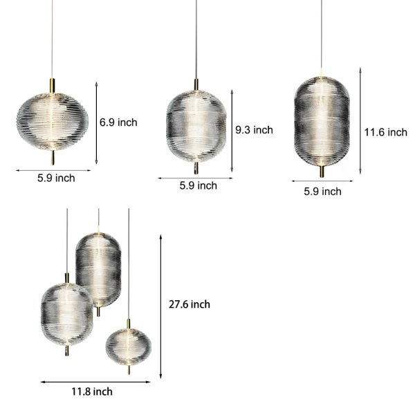 Personality Glass Shade LED Iron Creative Nordic Chandelier Pendant Lights - Image 16