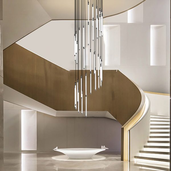 Spiral Creative Long Strip LED Modern Duplex Staircase Chandelier Light - Image 15