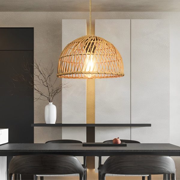 Handmade Rattan Bamboo Southeast Asian Japanese Style Chandelier Light - Image 3