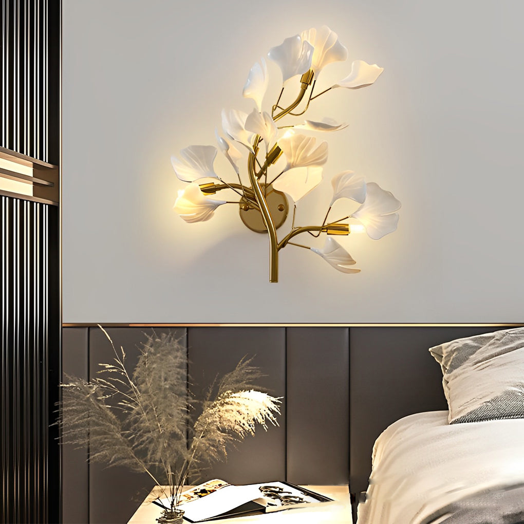 3-0696bcf5-ff30-4e19-adce-1bf436ae5af0.jpg Ginkgo Biloba Leaves Branches 3 Step Dimming Gold Nordic Wall Lights Fixture - Image 1