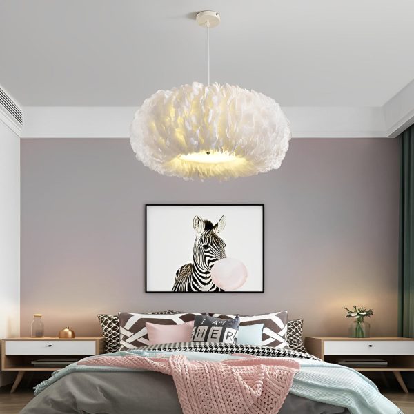 Minimalist Feathers White Creative Modern Pendant Lighting Chandelier - Image 2