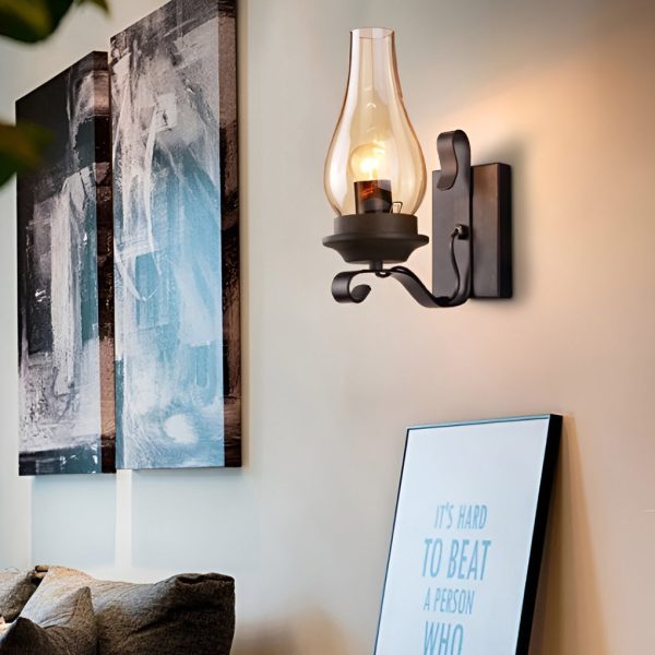 Retro Glass E27 Industrial Wall Lamp Wall Sconces Lighting - Image 3