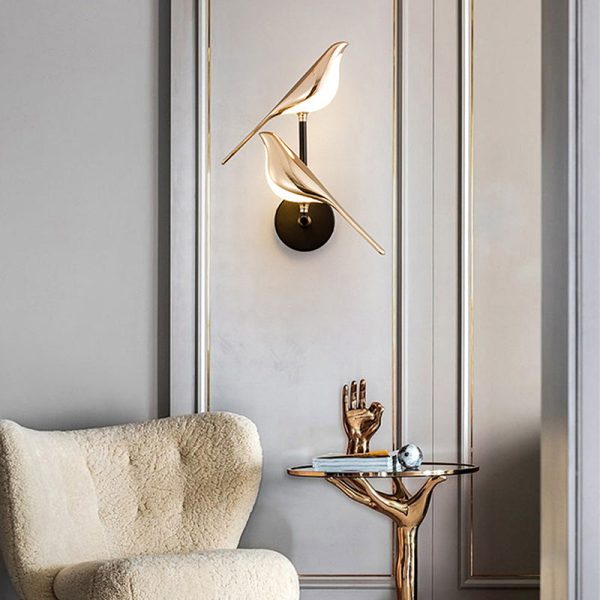 Magpies Creative Bird Adjustable LED Dimmable with Remote Nordic Wall Lamp - Image 5