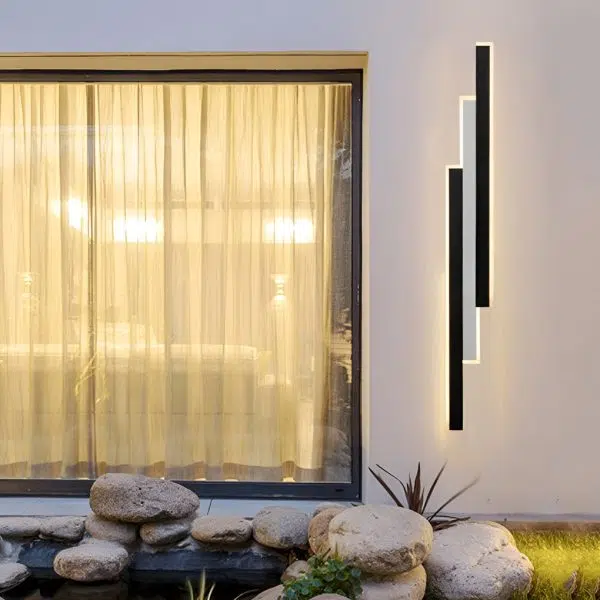 3-light Combined Linear Wall Lights 3-LED Rectangle Bar Outdoor Wall Light - Image 2