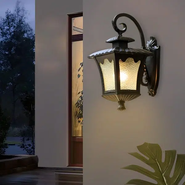 Creative Retro Glass Lantern Waterproof LED European-style Wall Lamp - Image 2