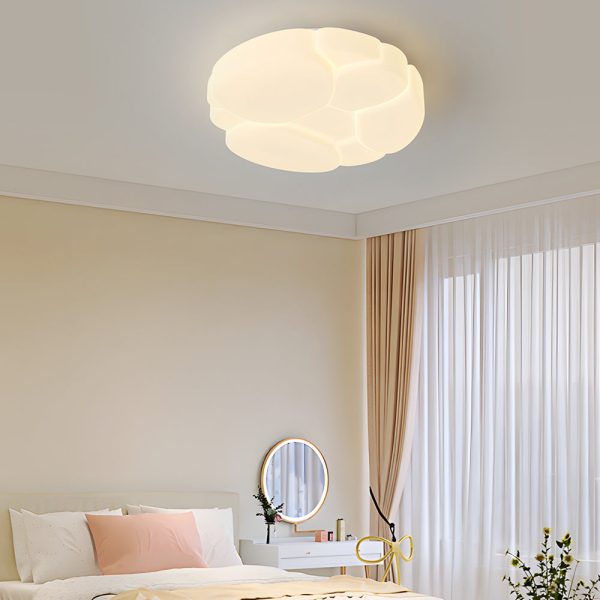 Round Clouds Cracks 3 Step Dimming Milky White Modern Ceiling Lights Fixture - Image 2
