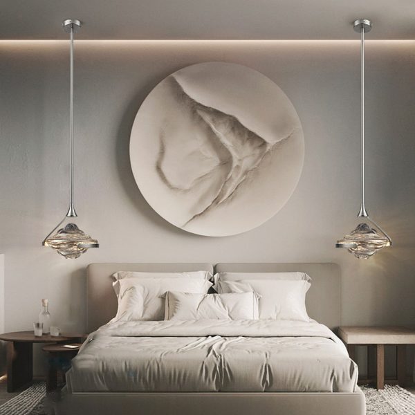Luxury Creative Glass Ufo Spinning Top LED Modern Bedside Pendant Lights - Image 4