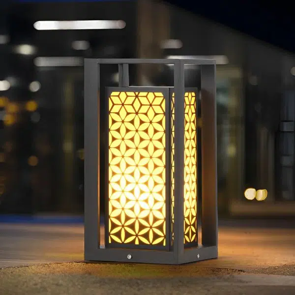 Unique Flower Pattern Waterproof Black Modern LED Lawn Lamp Path Lights - Image 7