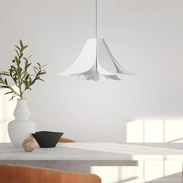 Creative White Petals Flower 3 Step Dimming Simple Nordic Chandeliers - Image 2