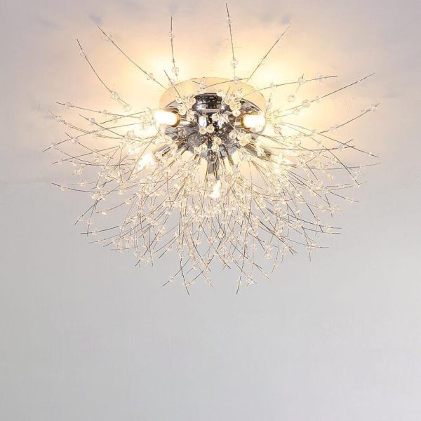 Modern Creative Dandelion Crystal 5/6/8 Light Semi-Flush Mount Ceiling Light - Image 15
