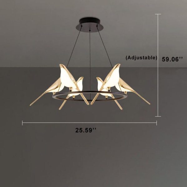 Nordic Creative Bird Shaped Acrylic LED 1/3/6 Light Chandelier - Image 8