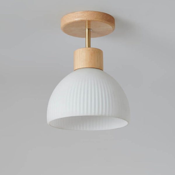 Nordic Glass Half Round 1-Light Semi-Flush Mount Ceiling Light - Image 7