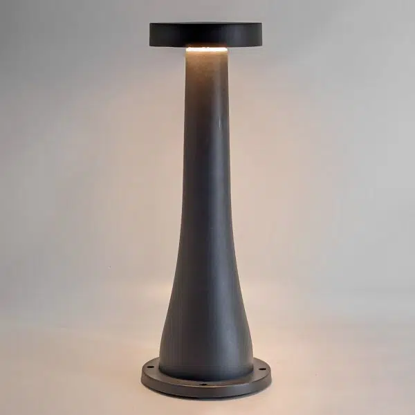 Round Mushroom Waterproof Aluminum Black Modern Outdoor Pathway Lights - Image 3