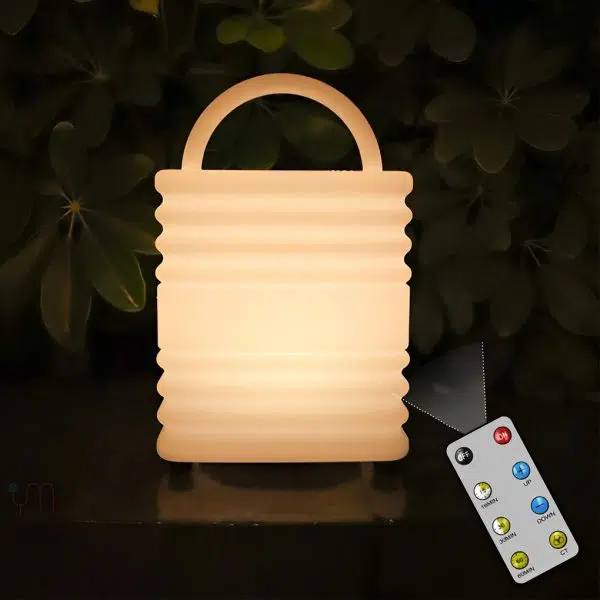 Square Waterproof LED White Modern Portable Outdoor Lanterns with Remote - Image 2