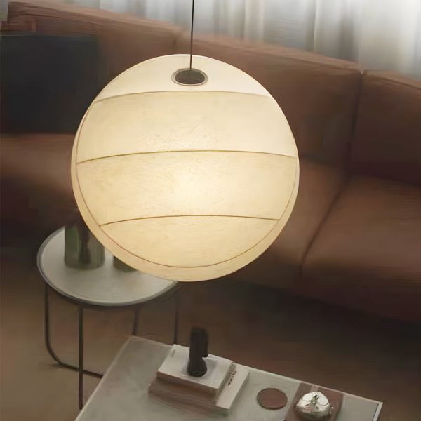 Simple Iron Silk Fabric Ball Wabi-Sabi Creative Japanese Style Chandeliers - Image 2