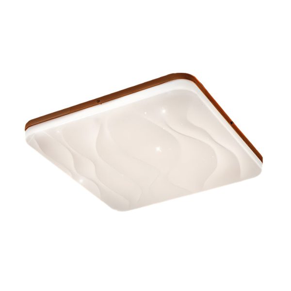 Round Square Wood Three Step Dimming Modern LED Ceiling Lights Fixture - Image 10