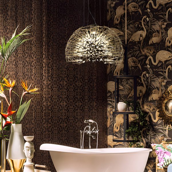 Metal Crystal Semicircular Sphere Stars Sparkle Post-Modern Chandelier - Image 3