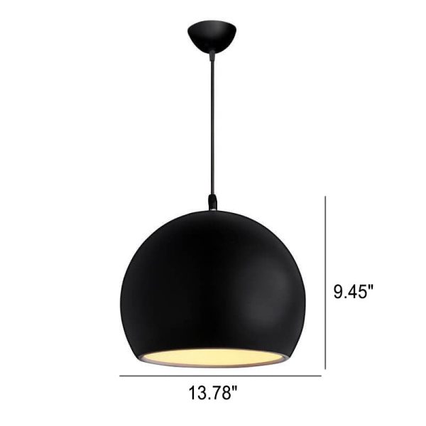 Modern Solid Color Round Head Iron 1-Light Pendant Light - Image 15