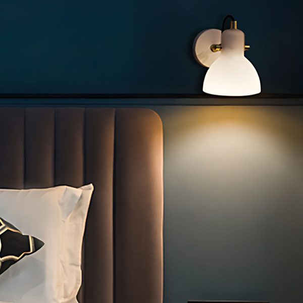 Creative 235?? Rotatable White Glass Shade Minimalist Nordic Wall Lamp - Image 4