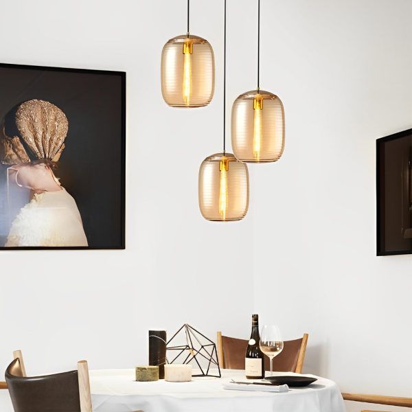 Creative Screw Thread Glass Spiral LED Post-Modern Pendant Lights Chandelier - Image 4