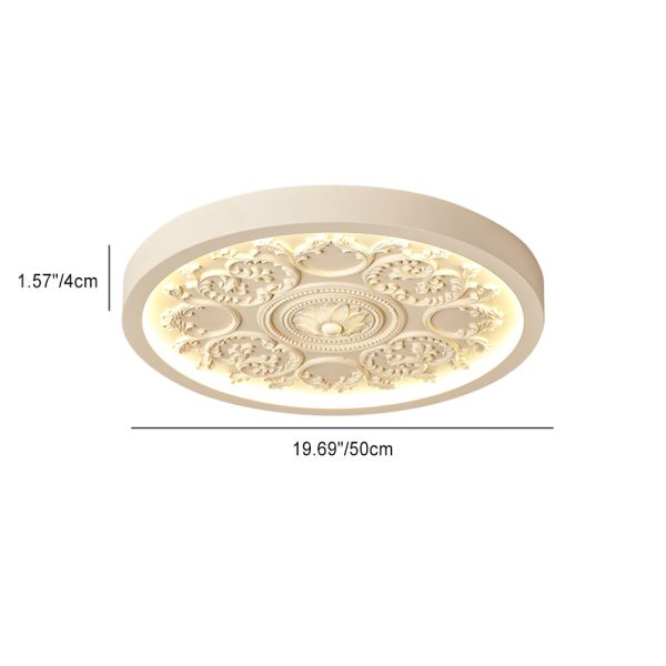 Modern Minimalist Carved Iron Resin Acrylic LED Flush Mount Ceiling Light For Bedroom - Image 6