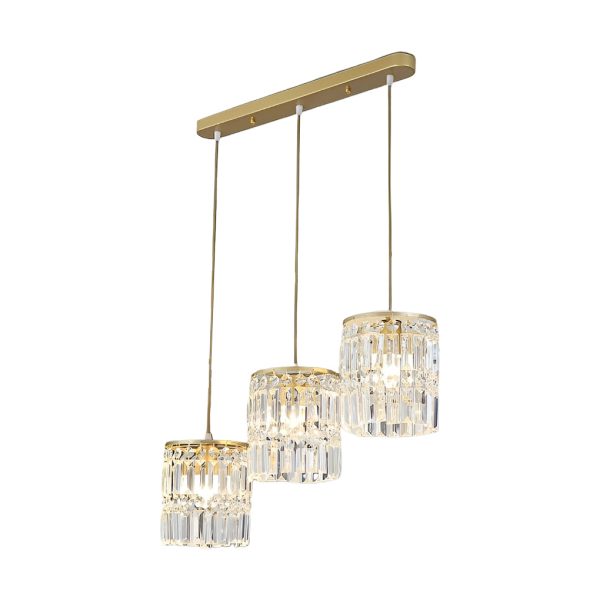Cylindrical Crystal Shade Three Step Dimming Nordic Hanging Lights Fixture - Image 11