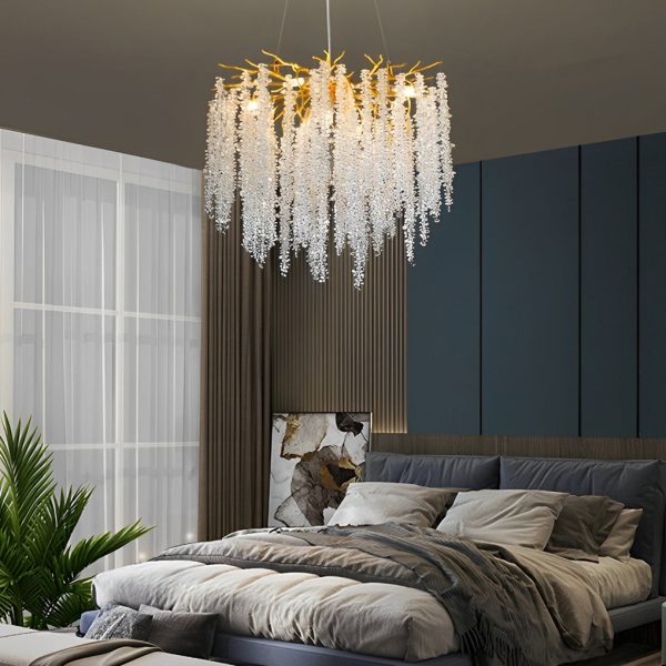 Creative Branches Crystal Pendant Decor 3 Step Dimming Modern Chandelier - Image 2