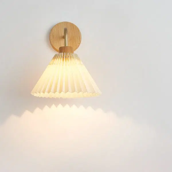 Modern Minimalist Pleated Umbrella Shade 1-Light Wall Sconce Lamp - Image 11