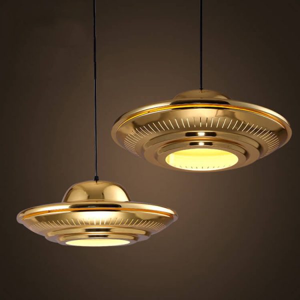 Industrial Vintage Iron Flying Saucer 1-Light Pendant Light - Image 4