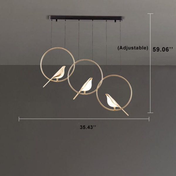 Nordic Creative Bird Shaped Acrylic LED 1/3/6 Light Chandelier - Image 9