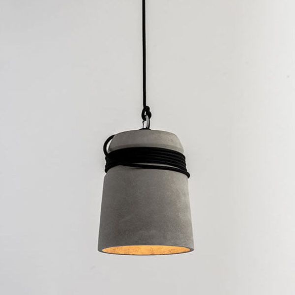 Industrial Cement Column Rope Wire 1-Light Pendant Light - Image 10