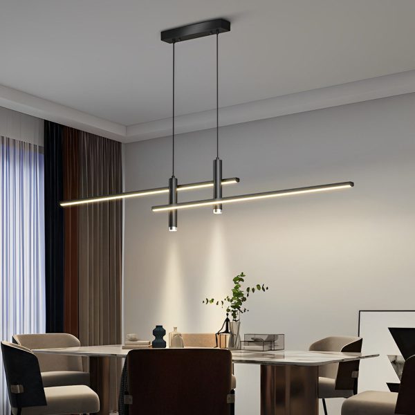 Minimalist Lines 3-Step Dimming Stepless Dimming LED Modern Chandelier - Image 3
