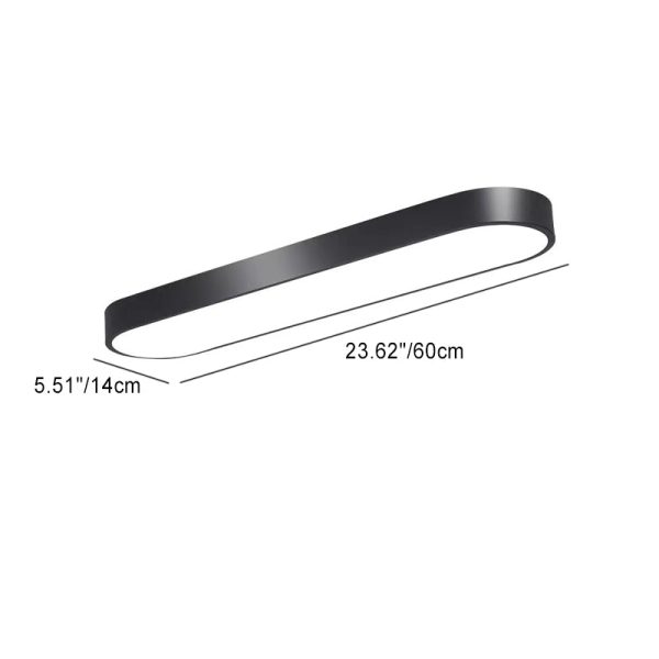 Modern Minimalist Elliptical Strip Iron Acrylic LED Flush Mount Ceiling Light For Hallway - Image 9
