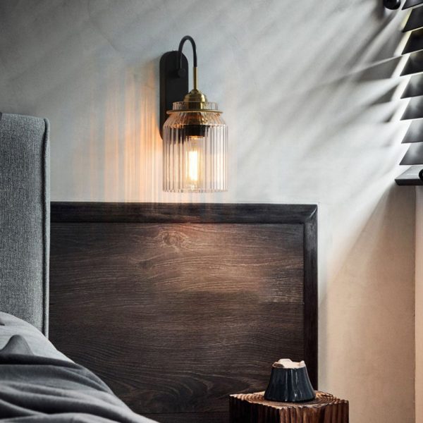 Round Funnel Wavy Glass Shade LED Modern Wall Lamp Wall Sconces Lights - Image 3