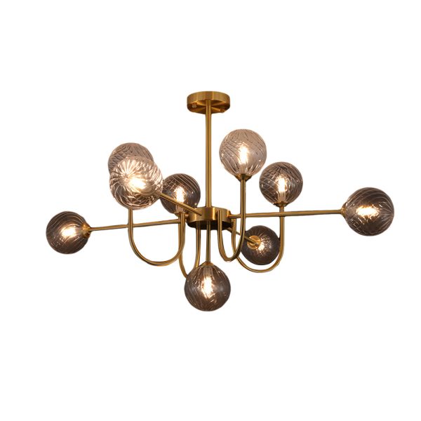 Amber Glass Globe Molecule Chandelier - Image 11