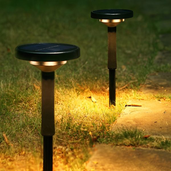 Colorful RGB Solar Pathway Lights Round LED Lawn Lighting