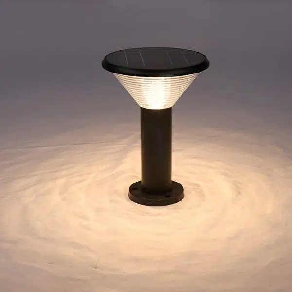 Round Light Control Induction Black Modern Outdoor Solar Pathway Lights - Image 8