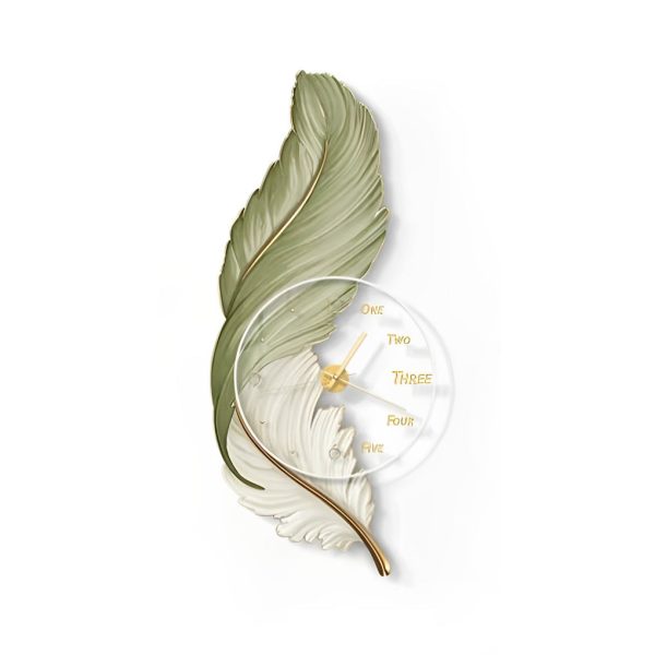 Feathers Painting Acrylic USB DC5V Round Wall Clock Wall Lamp with Remote - Image 6