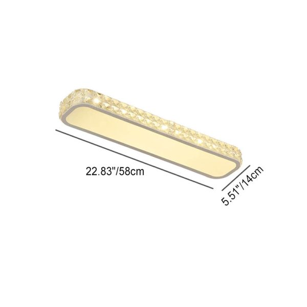 Modern Luxury Crystal Long Strip Acrylic LED Flush Mount Ceiling Light - Image 10