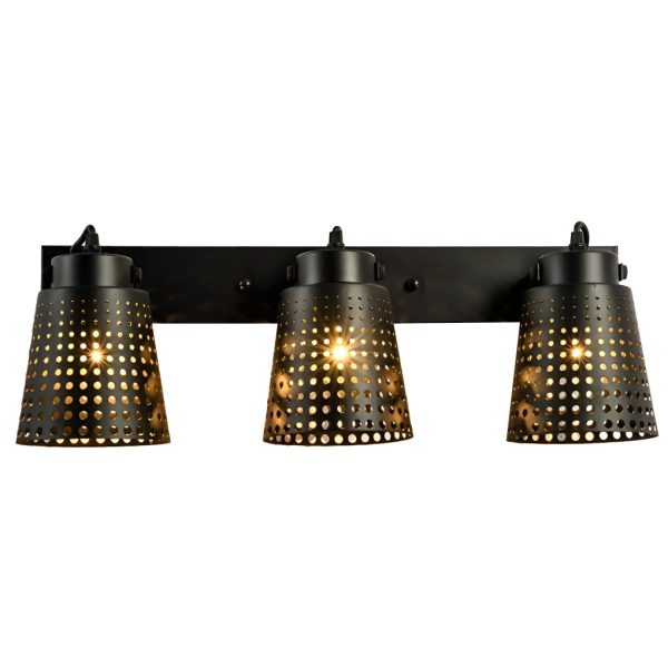 Retro Iron Hollow Adjustable Black Industrial Style Plug in Wall Sconce Lighting - Image 10