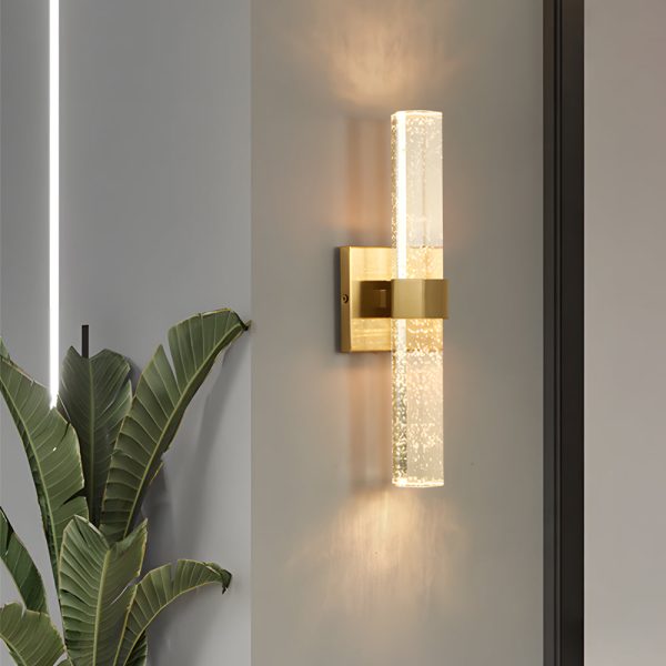 Long Strip Bubbles Crystal Shade LED up down Lighting Modern Wall Lamp - Image 2