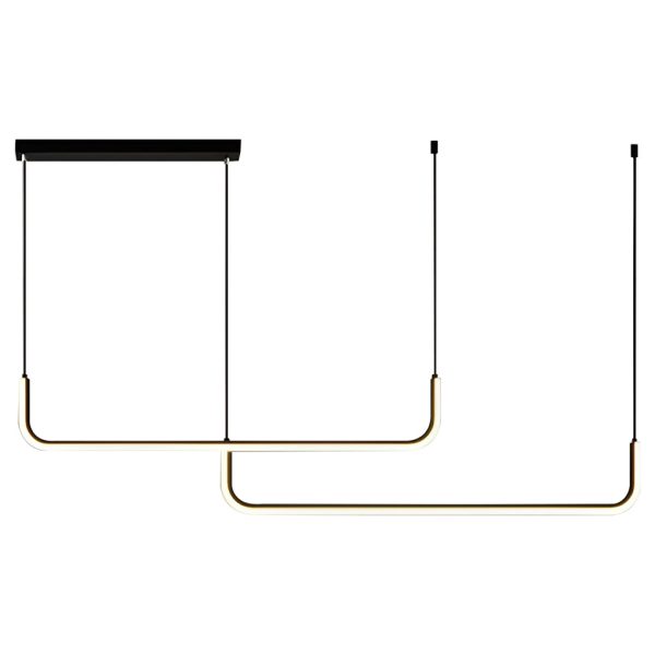 Minimalist Strip Three Step Dimming LED Black Nordic Chandelier Pendant Light - Image 9