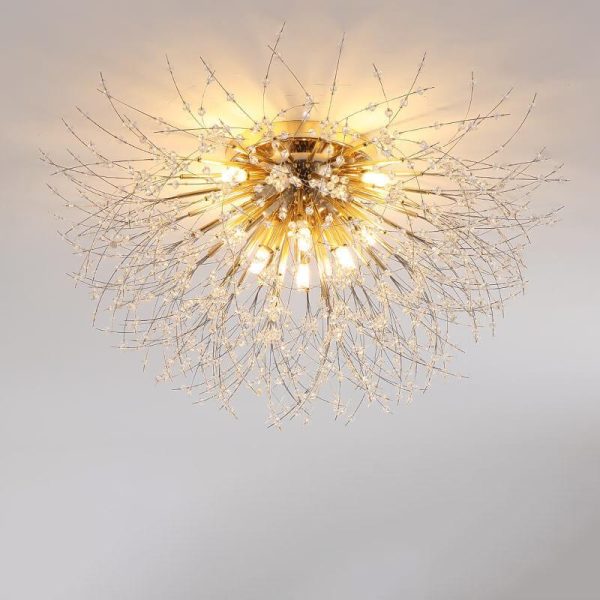 Modern Creative Dandelion Crystal 5/6/8 Light Semi-Flush Mount Ceiling Light - Image 19